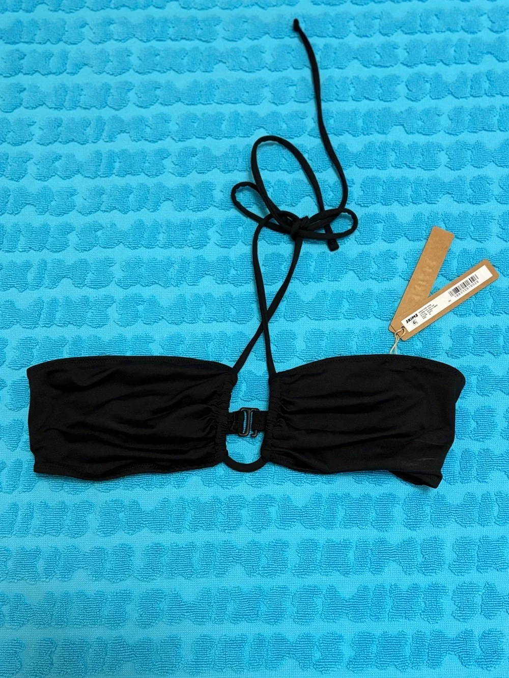 🖤 SKIMS Signature Swim U Wire Halter Top | Onyx | M | NWT 🏷️